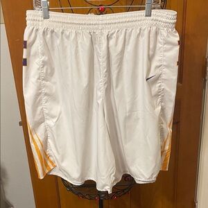 🥳🥳🥳BOHOGO 🥳🥳🥳Nike White Athletic Shorts with Purple and Gold Accents—XL